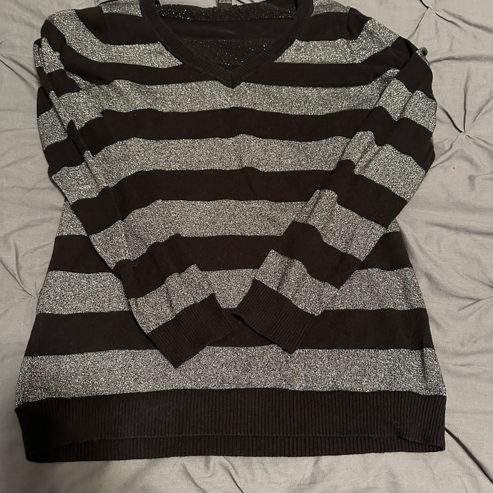 Silver and black sweater